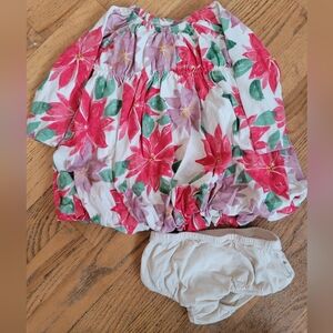 Burt's Bees Baby Poinsetta Bubble Hem Dress and Bloomers, 6-9 months